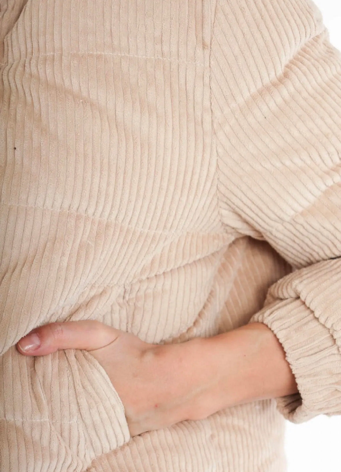 Corduroy thermal puffer
