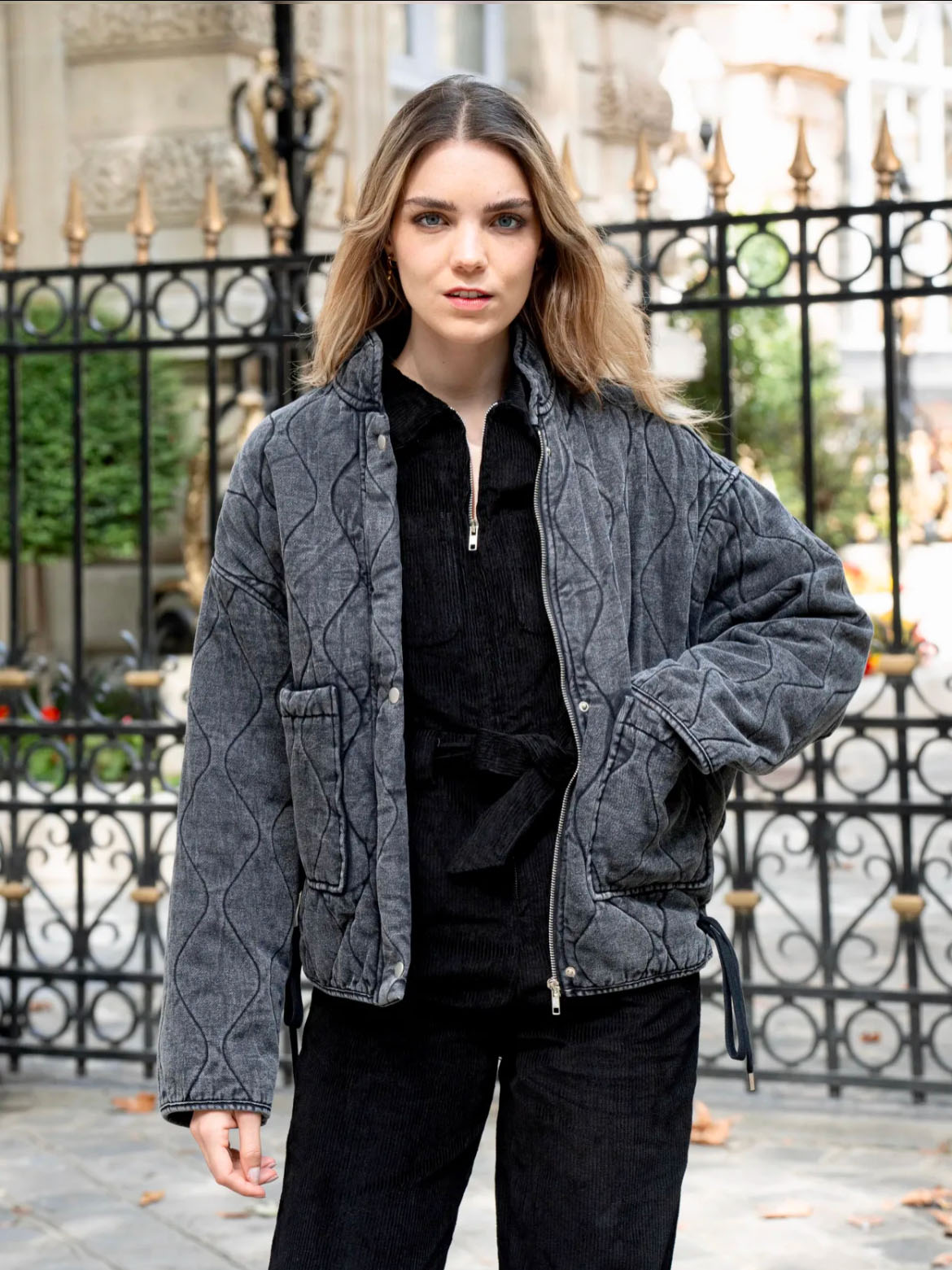 Quilted denim jacket