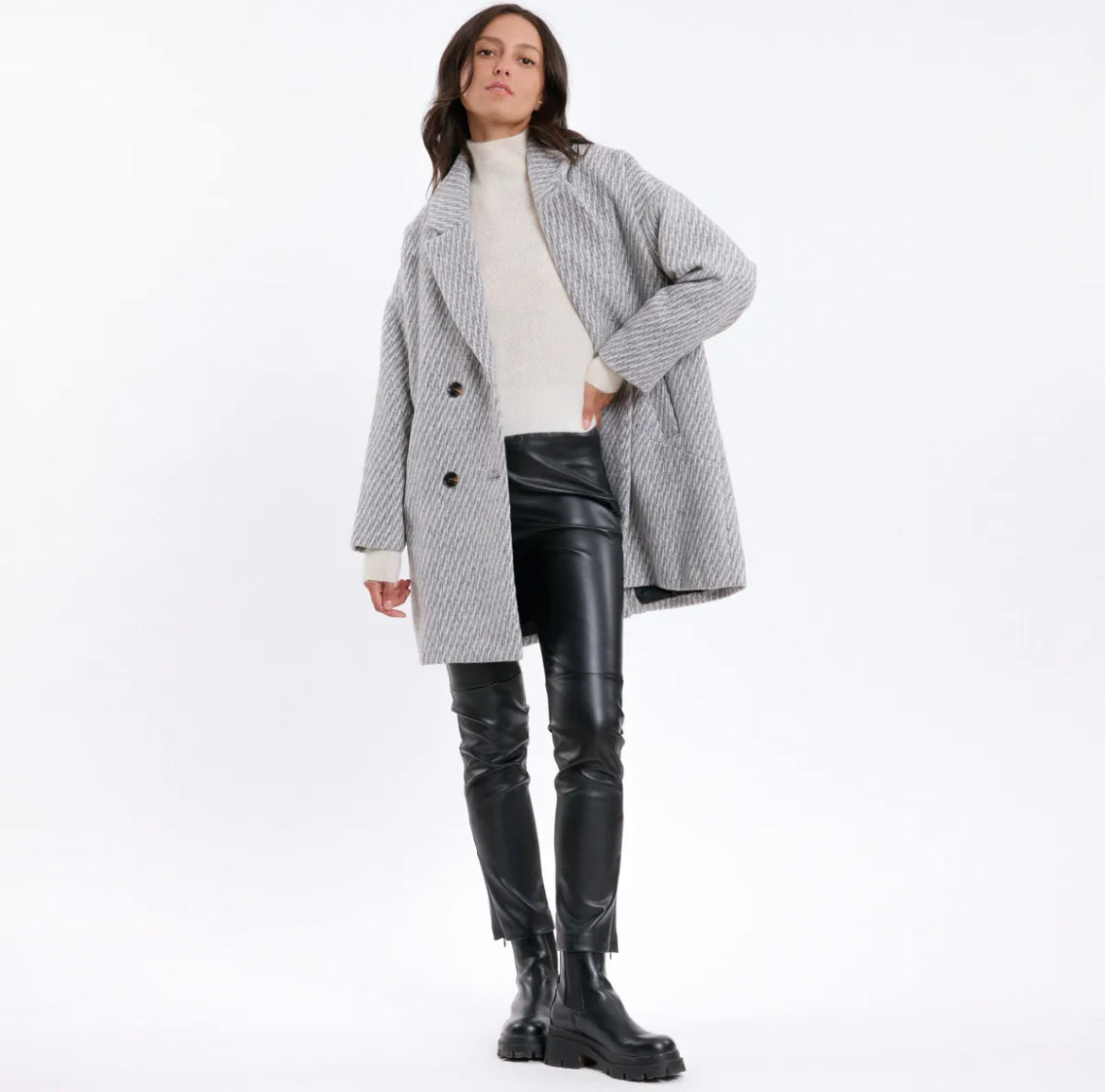 Grey chevron coat