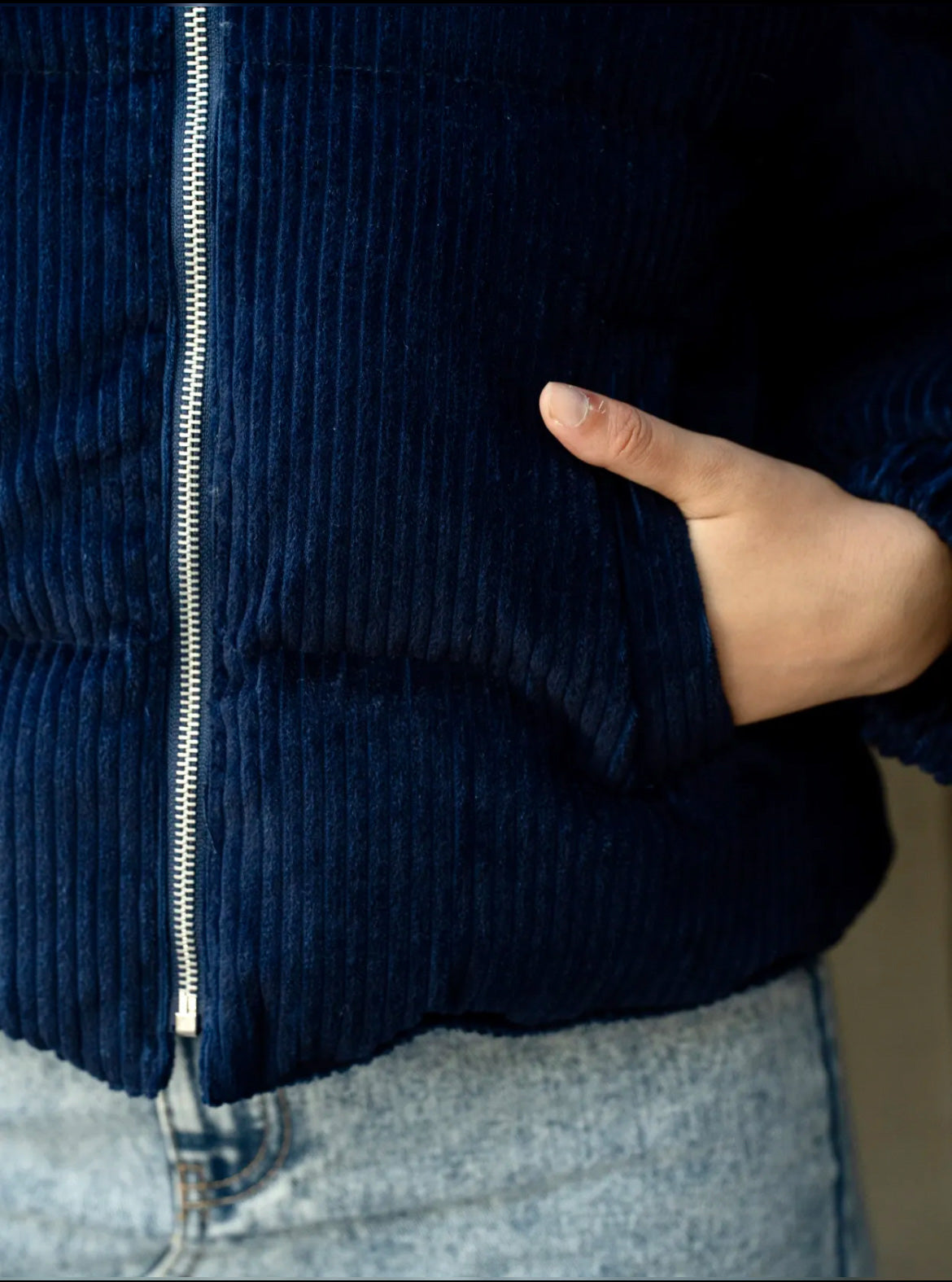 Corduroy thermal puffer