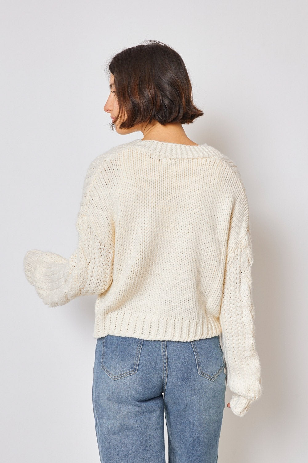 White cardigan