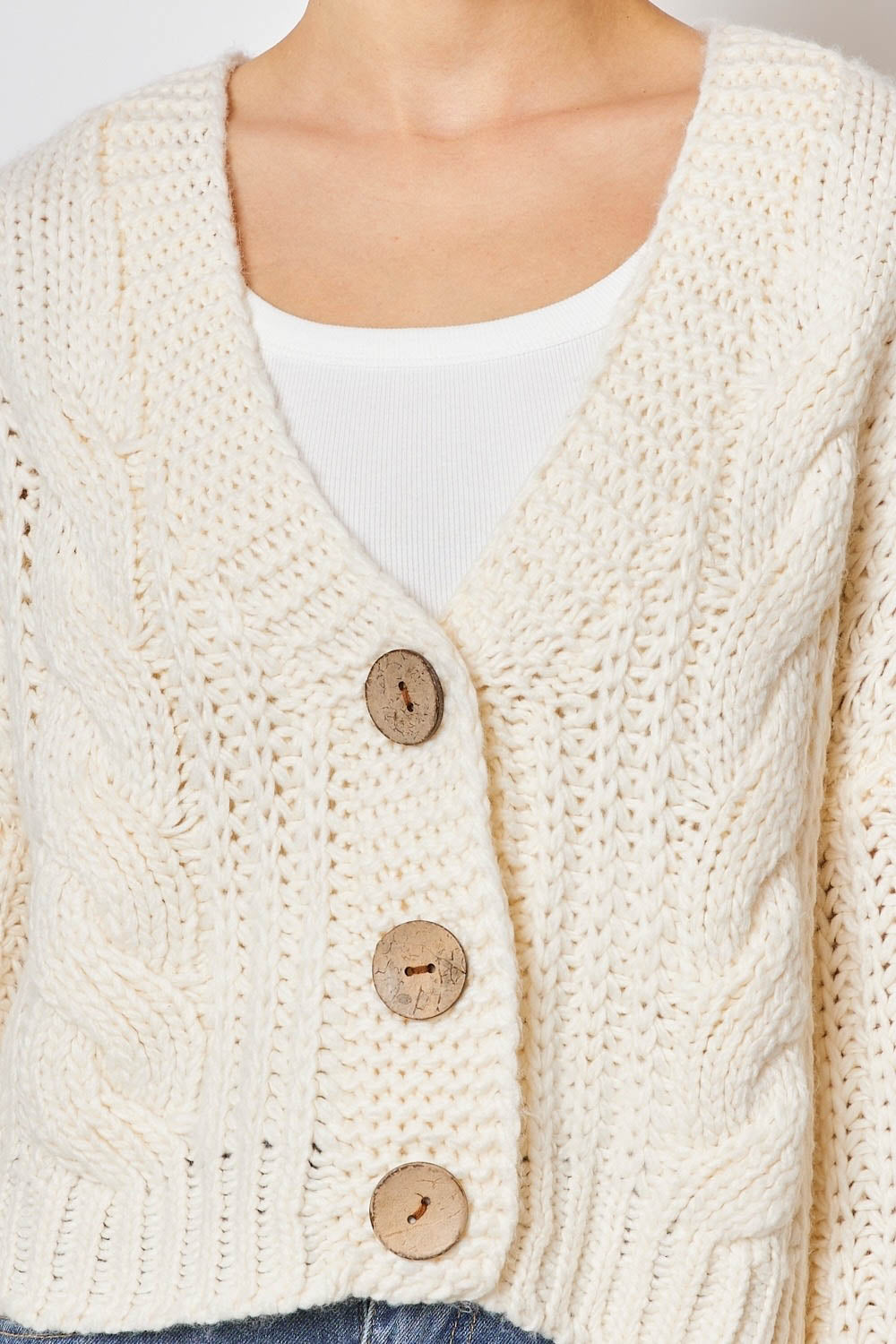 White cardigan