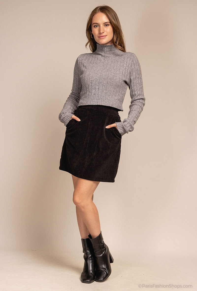 Corduroy mini skirt
