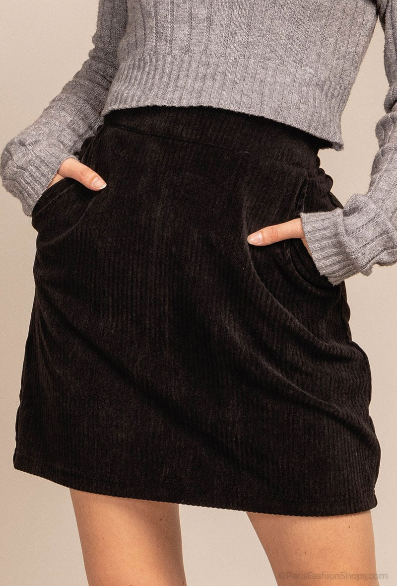 Corduroy mini skirt
